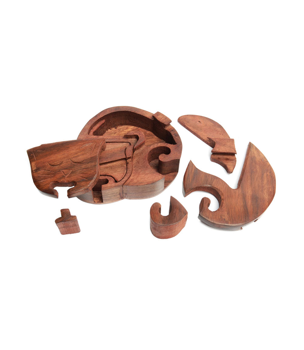 Matr Boomie - Handmade Wooden Sleeping Cat Keepsake Puzzle Box