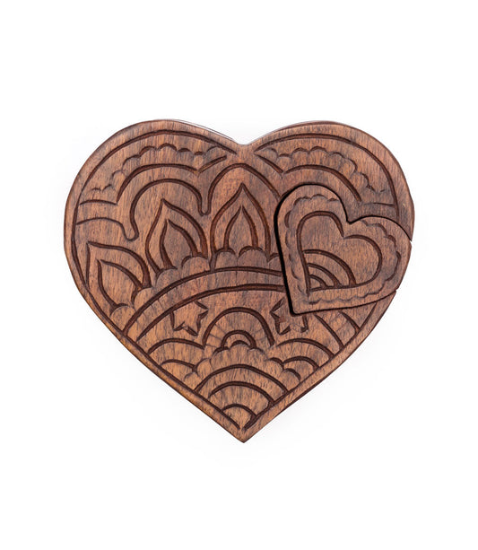 Matr Boomie - Handmade Wooden Heart Puzzle Jewelry Box