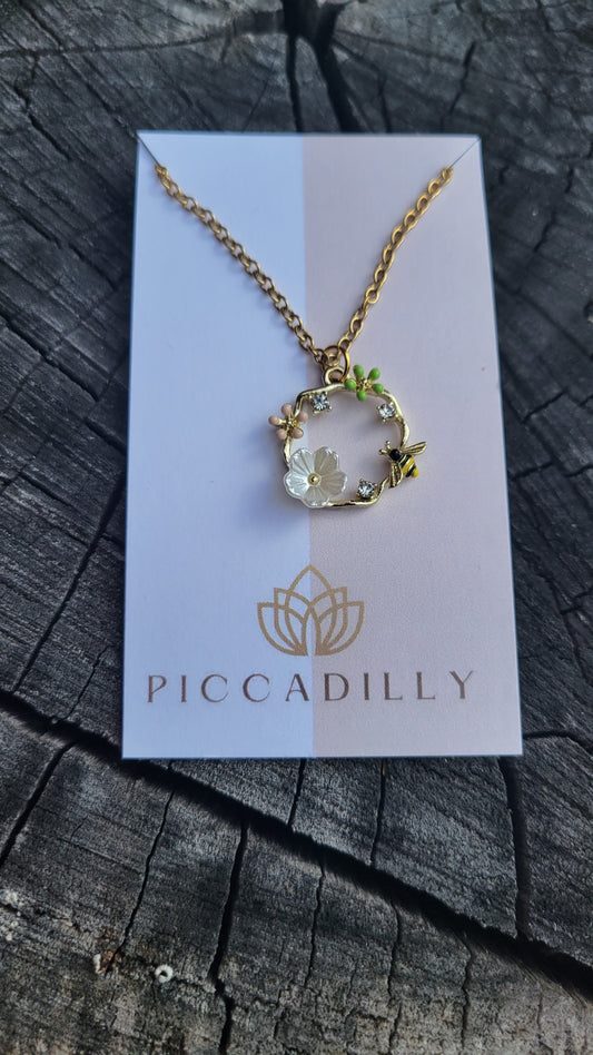 Piccadilly Pendants - Floral Bee Necklace