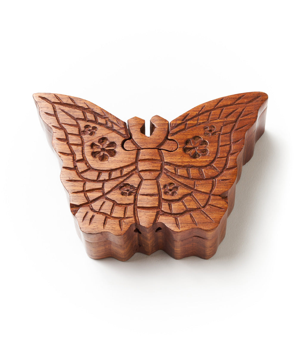 Matr Boomie - Handmade Wooden Butterfly Puzzle Box
