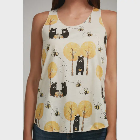 SM Wardrobe - Women's Bear and Honey Bees Classic Tank Top