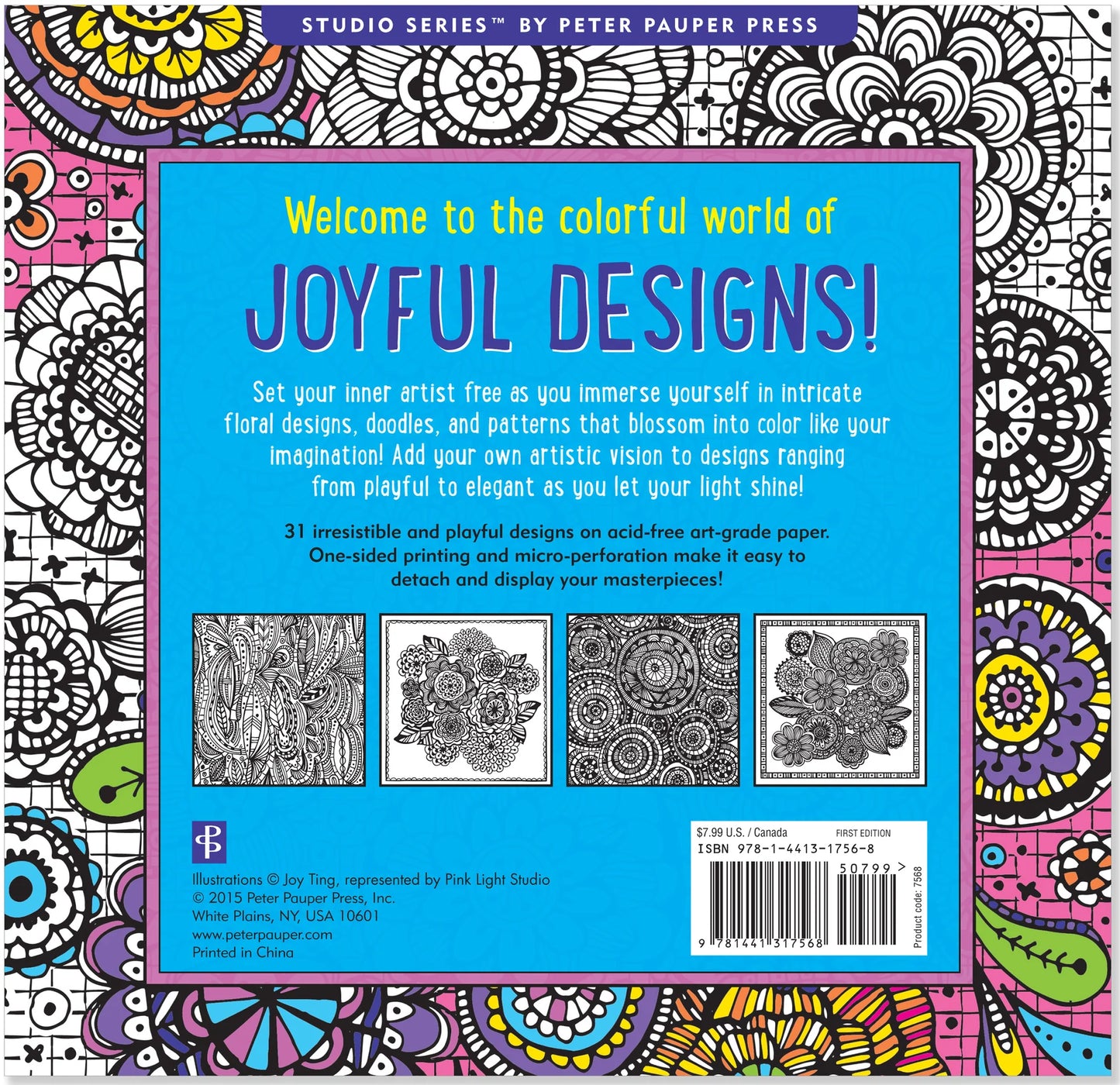Peter Pauper Press - Joyful Designs Artist's Coloring Book