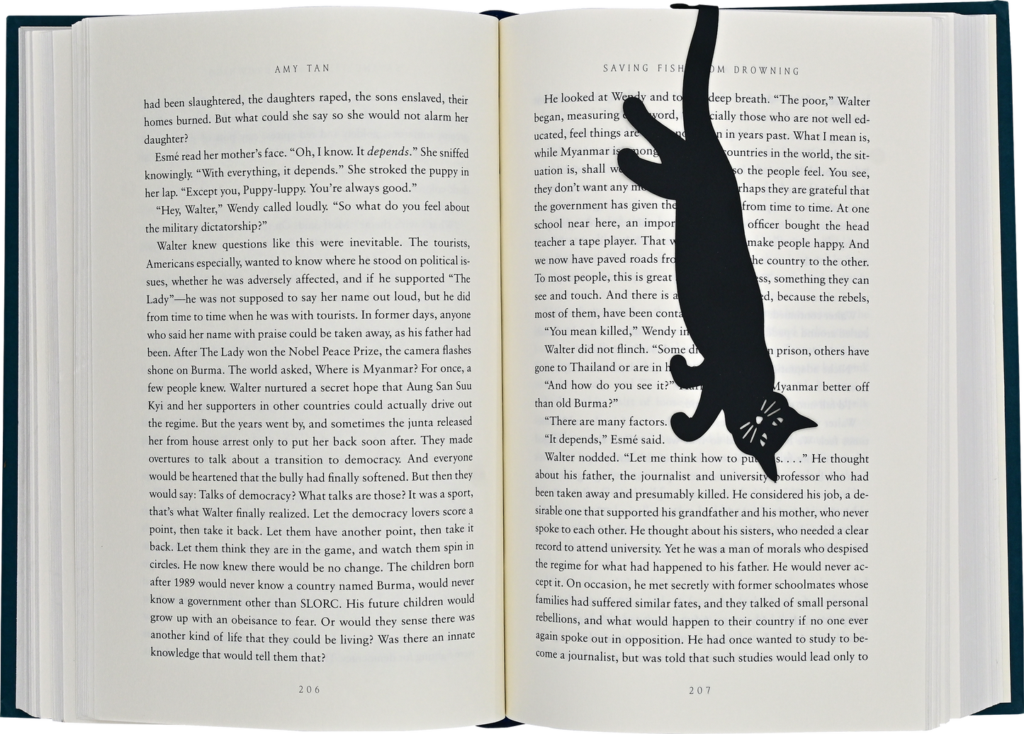 Peter Pauper Press - Curious Cat "Hanging" Metal Bookmark
