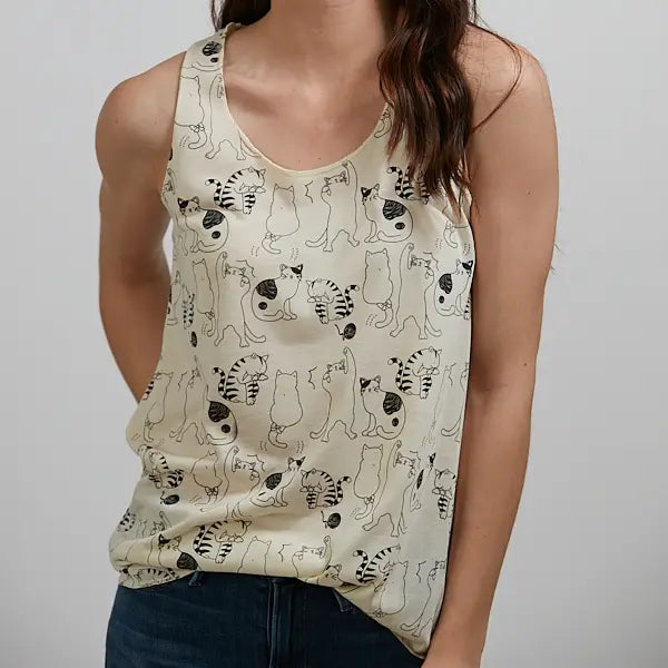 SM Wardrobe - Women's All Over Cat Classic Tank Top
