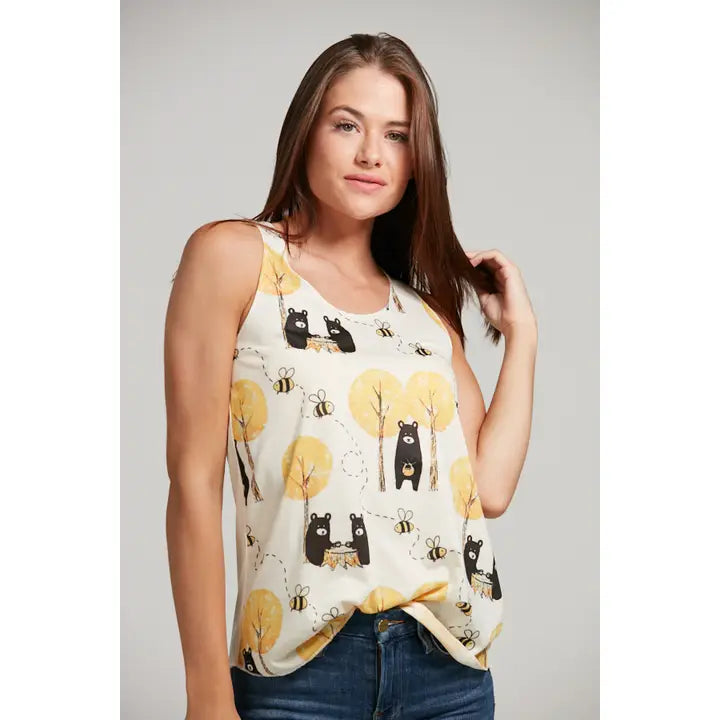 SM Wardrobe - Women's Bear and Honey Bees Classic Tank Top