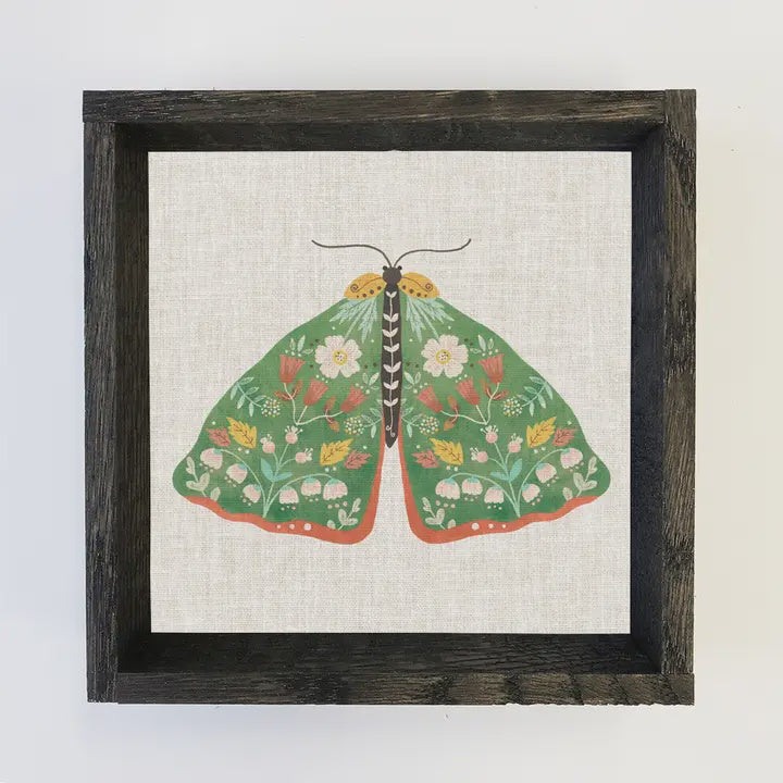 Folksy Moth Wall Art 6x6