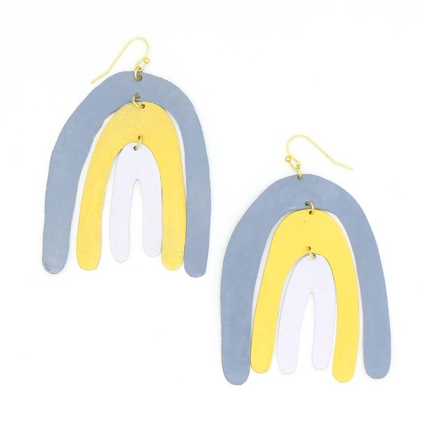 Fair Anita - Painted Rainbow Statement Earrings