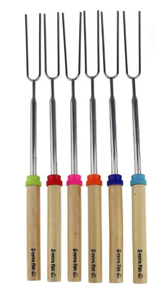 Wilcor - S'mores Extending Roasting Forks, 6 pack