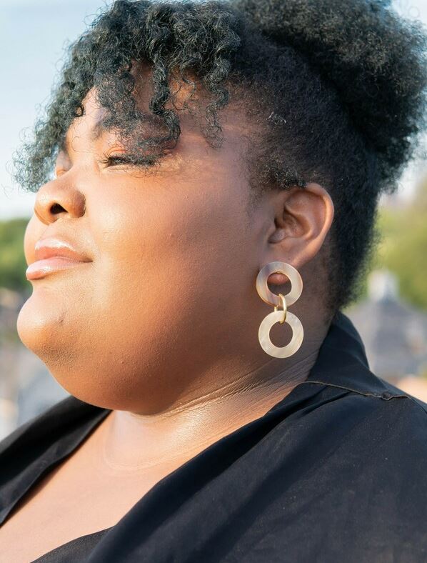 Fair Anita - Triple Loop Dangle Horn Earrings