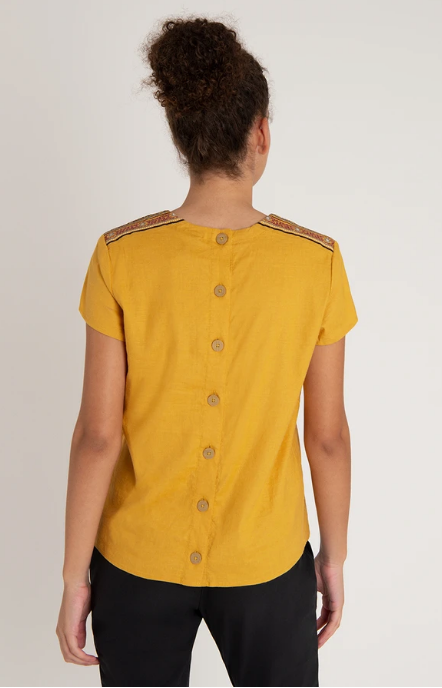 Sherpa - Kiran Embroiderered Hemp Top