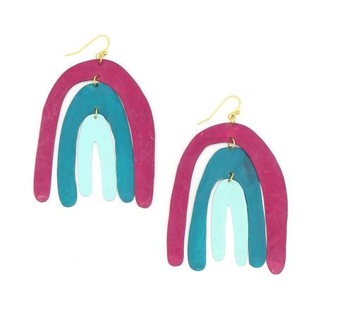 Fair Anita - Painted Rainbow Statement Earrings