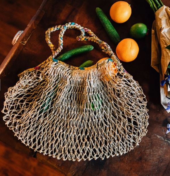 Ten Thousand Villages - Sari & Jute Slouchy Net Bag
