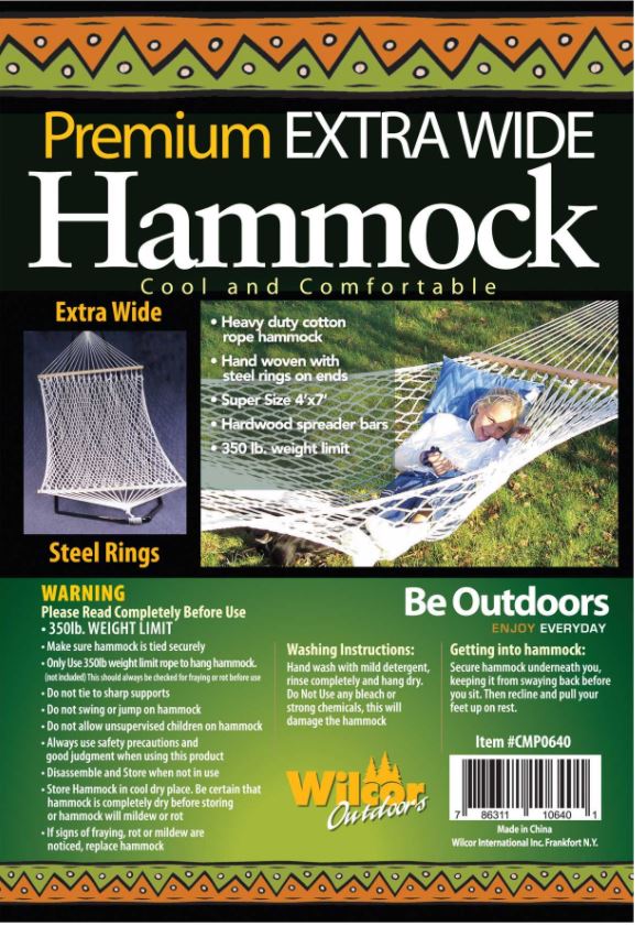 Wilcor - Cotton Deluxe Hammock