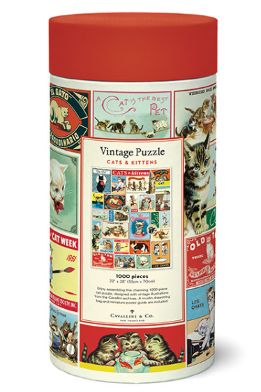 Cavallini Papers - Cats & Kittens 1000 Piece Vintage Puzzle