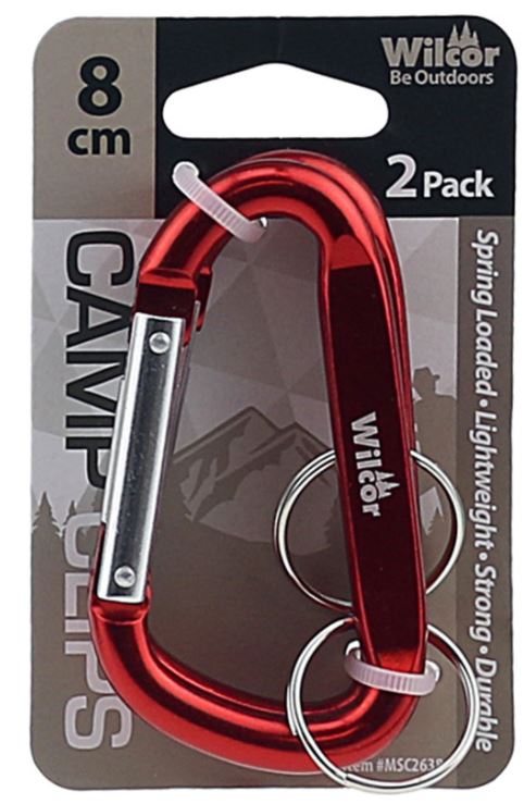 Wilcor - Carabiner 8 cm, 2 pack