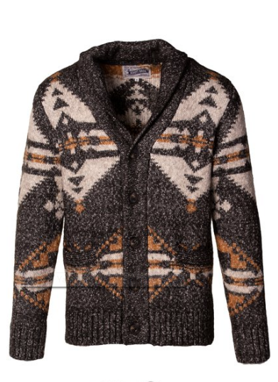 Schott: Men's Yak Blend Motif Cardigan