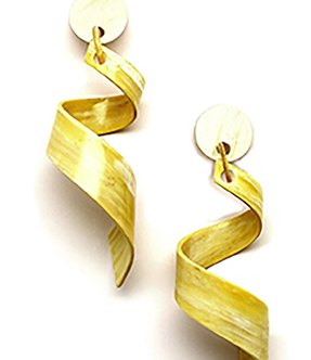 Silk Wool and Bijoux: Corkscrew Horn Earrings