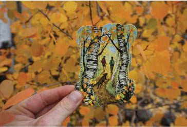 Sticker Art - Hike Through Aspens Sticker