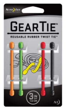 Nite Ize - Gear Tie 3" 4-pack