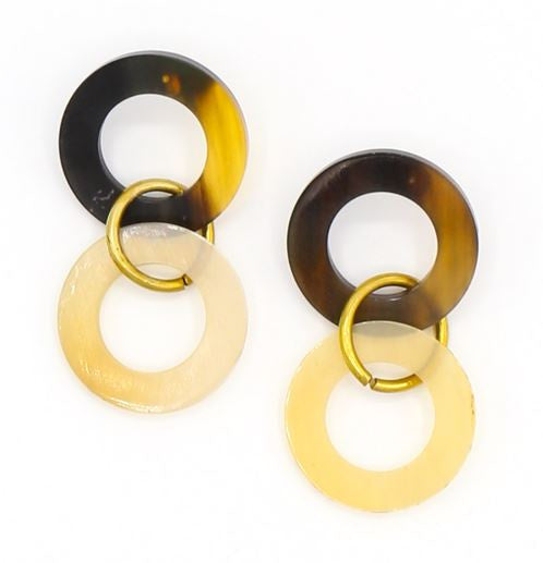 Fair Anita - Triple Loop Dangle Horn Earrings
