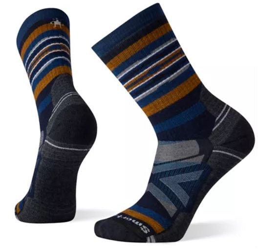 Smartwool Hike Full Cushion Rail Stripe Crew Socks Deep Navy / M Smartwool Hike Full Cushion Rail Stripe Crew Socks Deep Navy / M