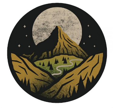Sticker Art - Mountain and Moon