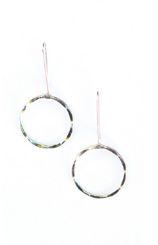 Fair Anita: Full Moon Drop Earrings - Silver