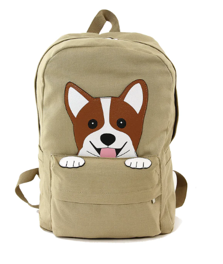 Peeking Animal Canvas Backpack