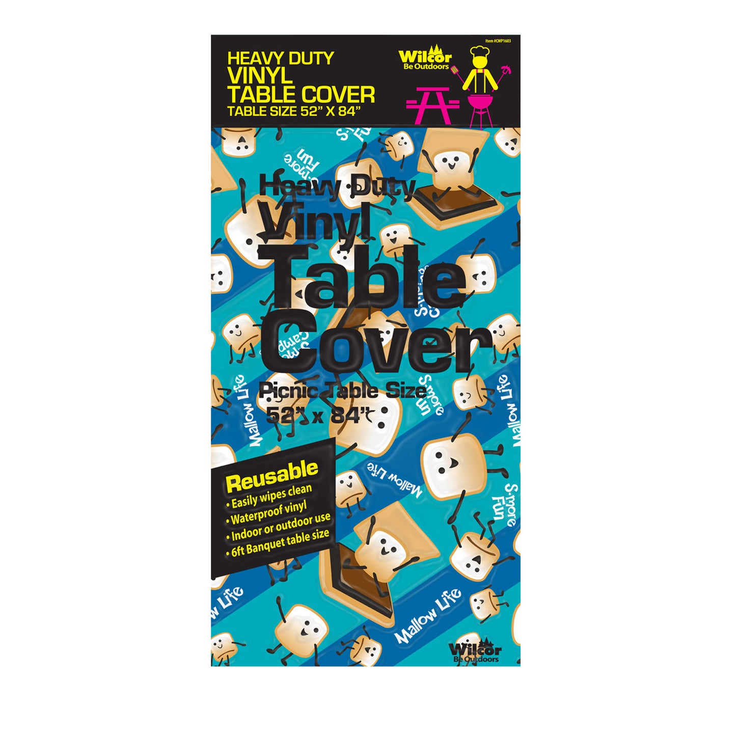 S-MORE FUN HEAVY TABLE COVER 52"x84"