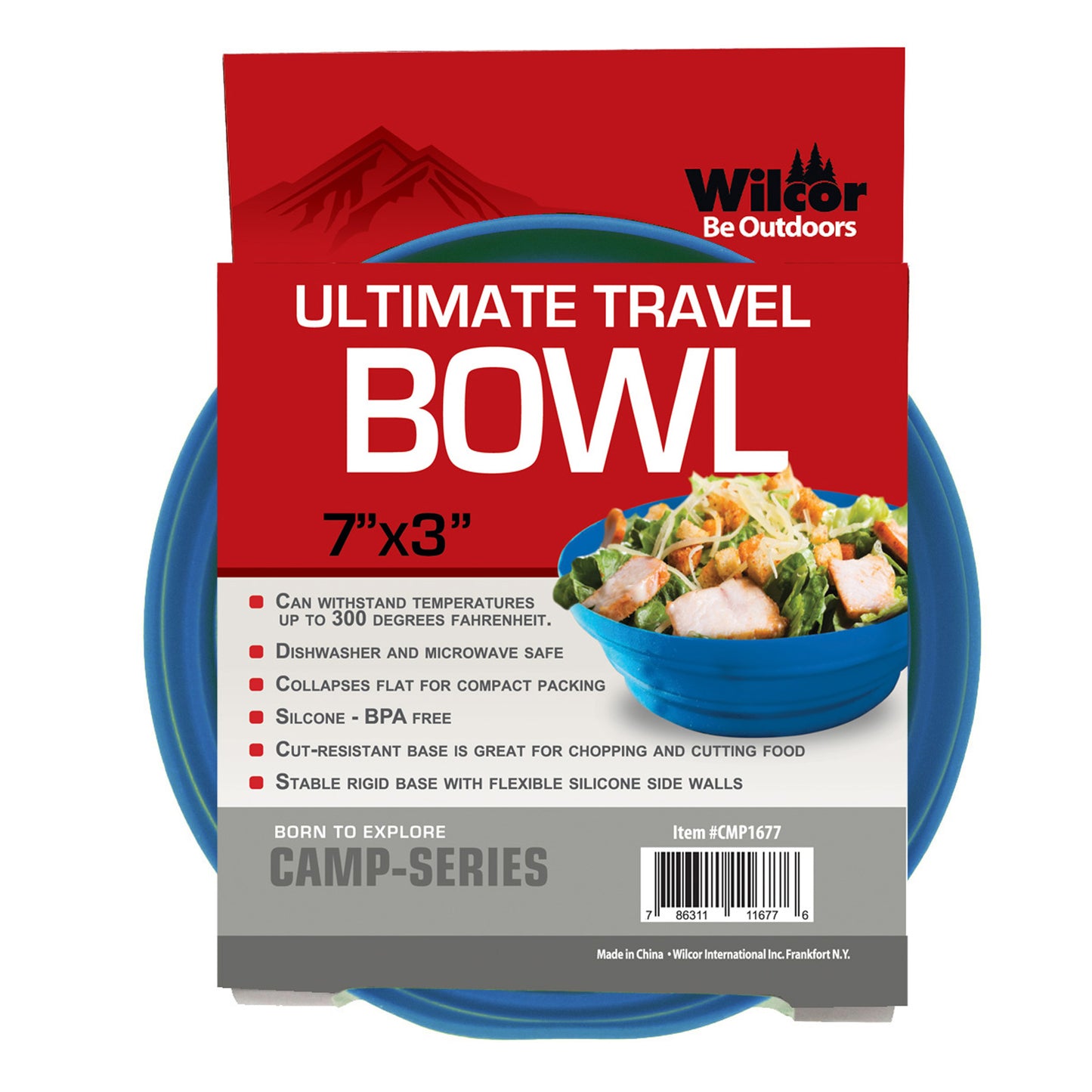 SILICONE COLLAPSIBLE BOWL 7"X3"