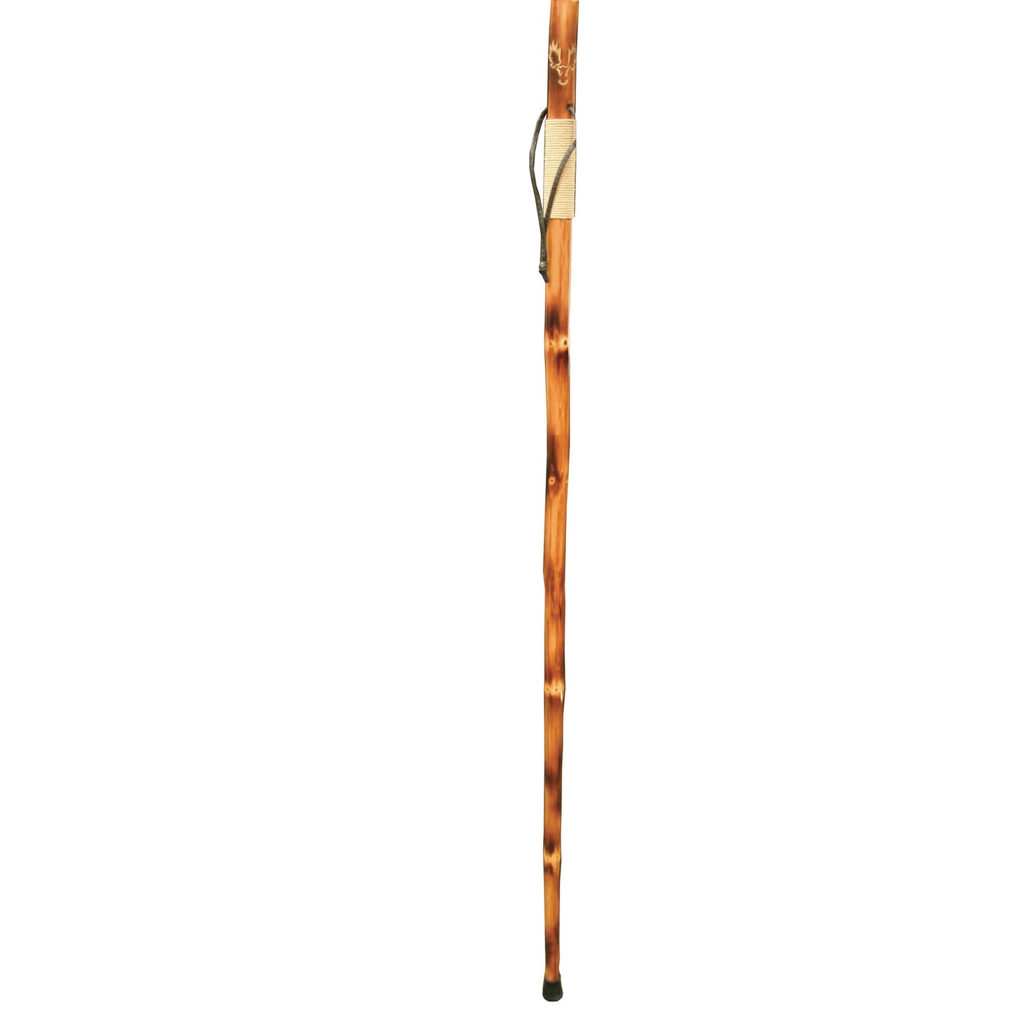 WALK STICK WOOD 54" CARVED/WRAP ASST
