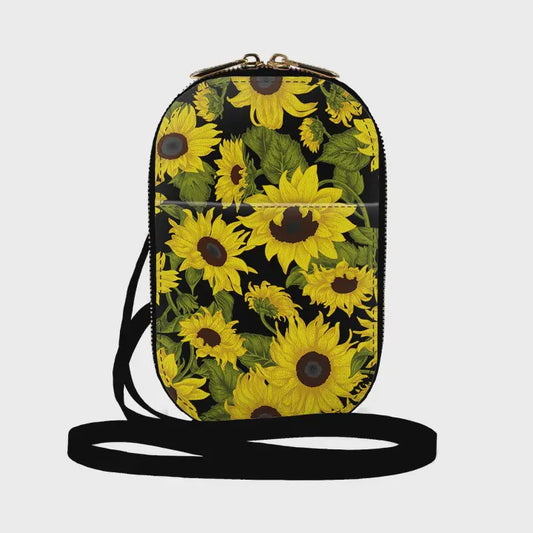 Monarque - Sunflowers on Black Crossbody