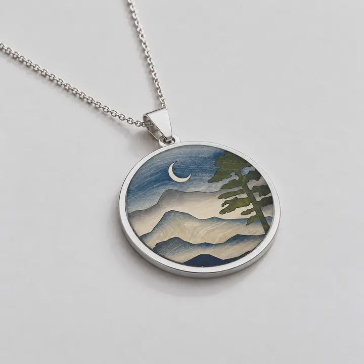 Vintage Adventures - Mountain Wood Pendant Necklace