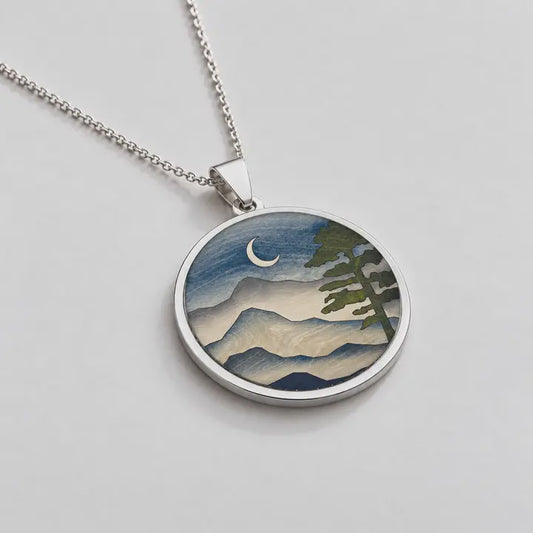 Vintage Adventures - Mountain Wood Pendant Necklace