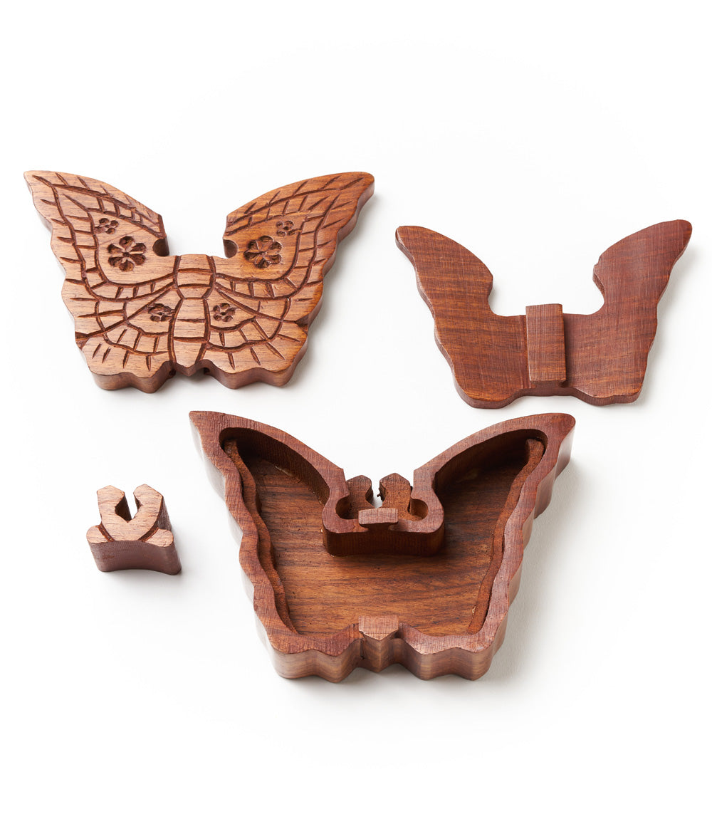 Matr Boomie - Handmade Wooden Butterfly Puzzle Box