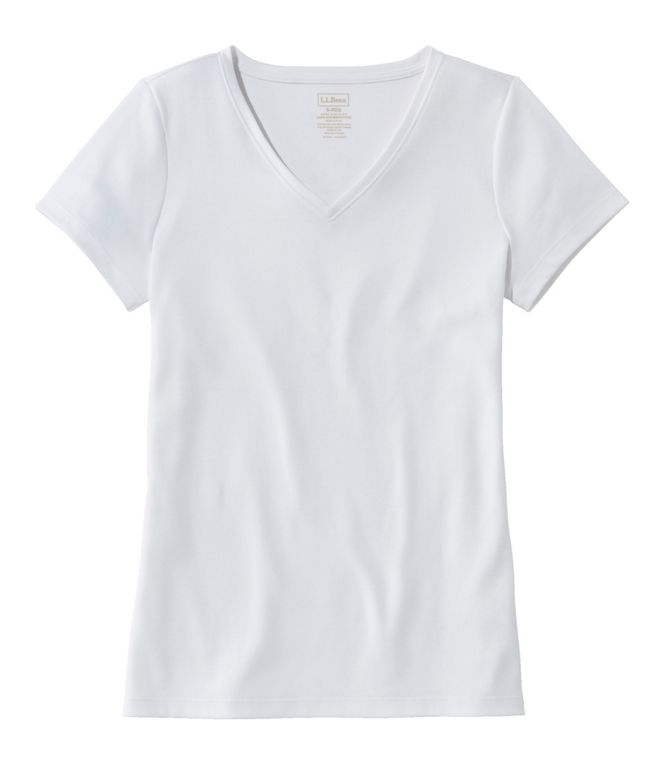 L.L. Bean - Women's Pima Cotton Shaped V-Neck Tee