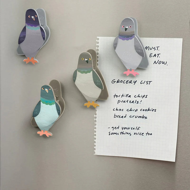 Fred - Peckish Pigeon Bag Clips Set of 4