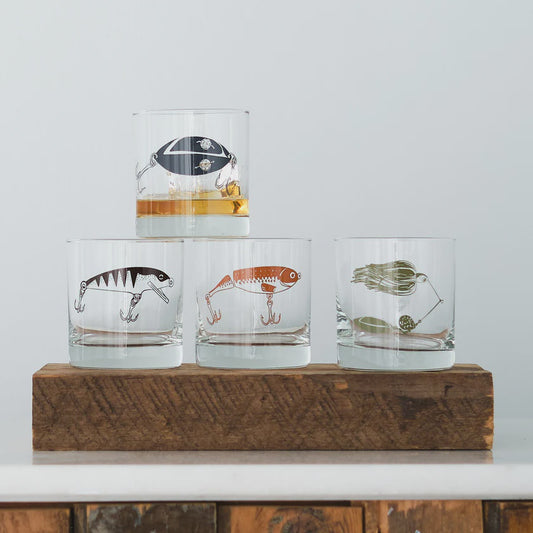 Vital Industries - Fishing Lure Rocks Glass (Assorted)