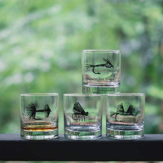 Vital Industries - Fly Fishing Rocks Glass (Assorted)