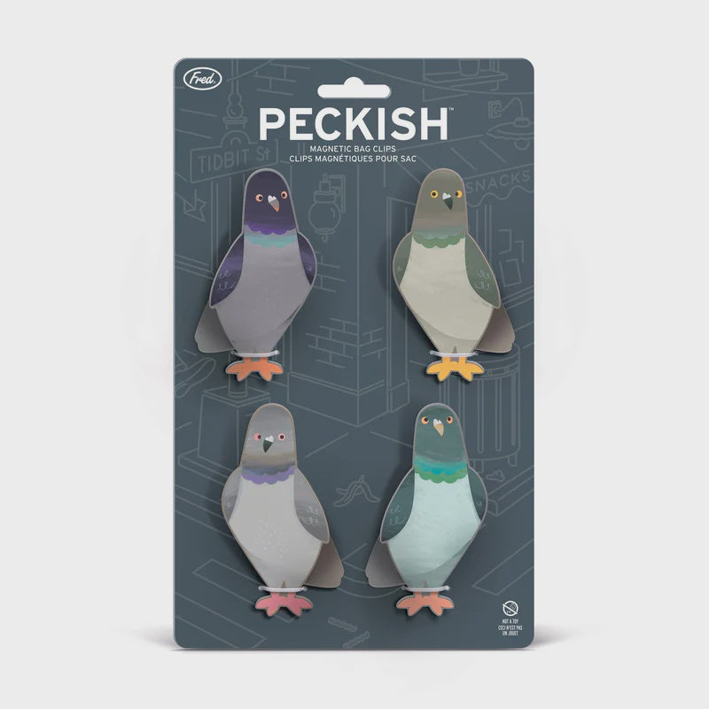 Fred - Peckish Pigeon Bag Clips Set of 4