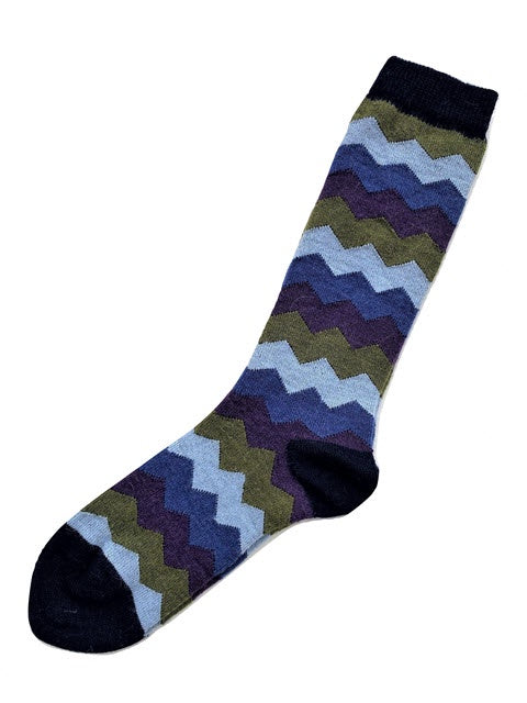 Alpaca Blend Mountain Stripe Socks