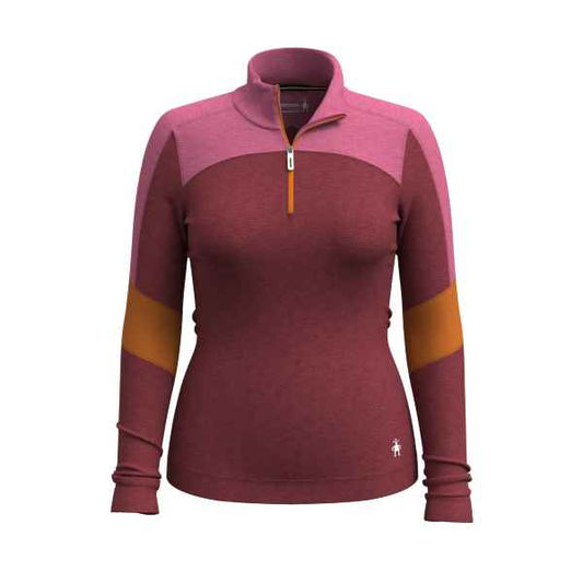 Smartwool - Women's Classic Thermal Merino Base Layer Colorblock 1/4 Zip