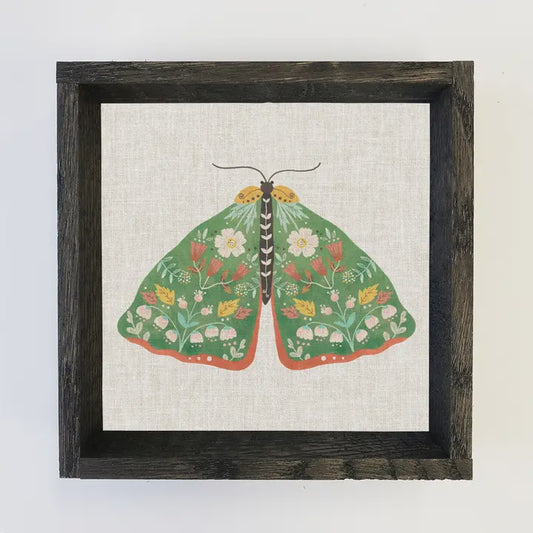Folksy Moth Wall Art 6x6