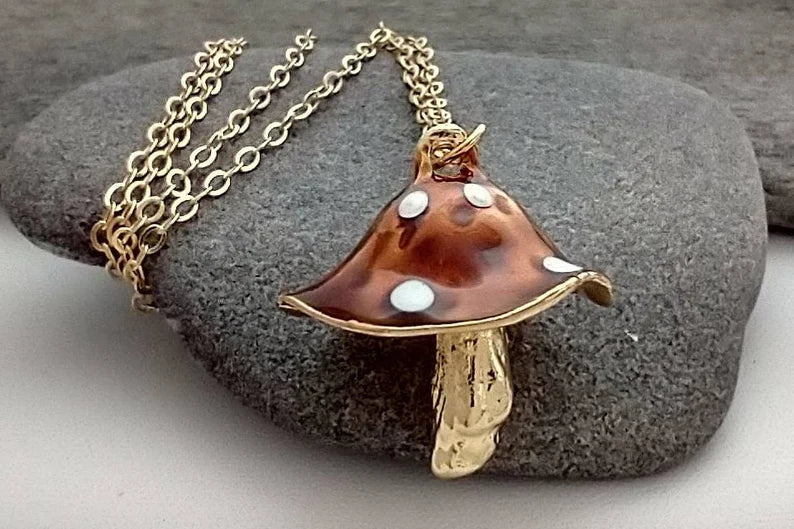 Piccadilly Pendants - Gold Mushroom Necklace