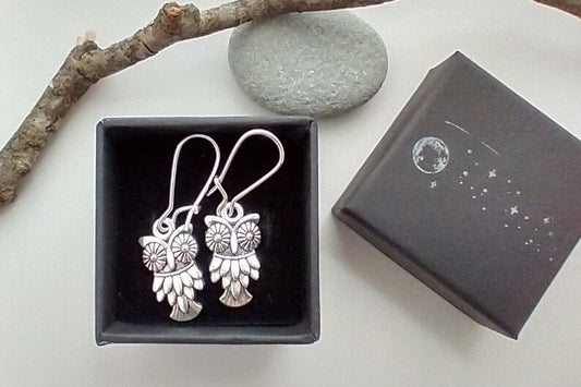 Piccadilly Pendants - Etched Owl Earrings