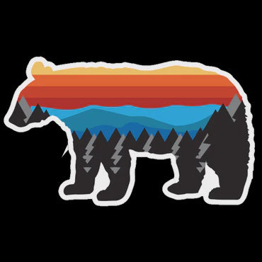 Life Outside Sticker Company - Multicolor Mountain Range Bear Sticker