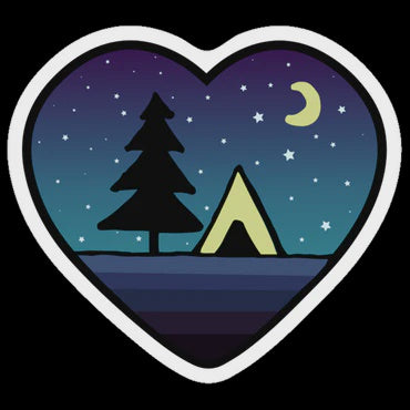 Life Outside Sticker Company - Heart Night Camping Sticker