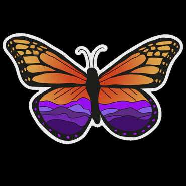 Life Outside Sticker Company - Mountain Monarch Butterfly Sticker