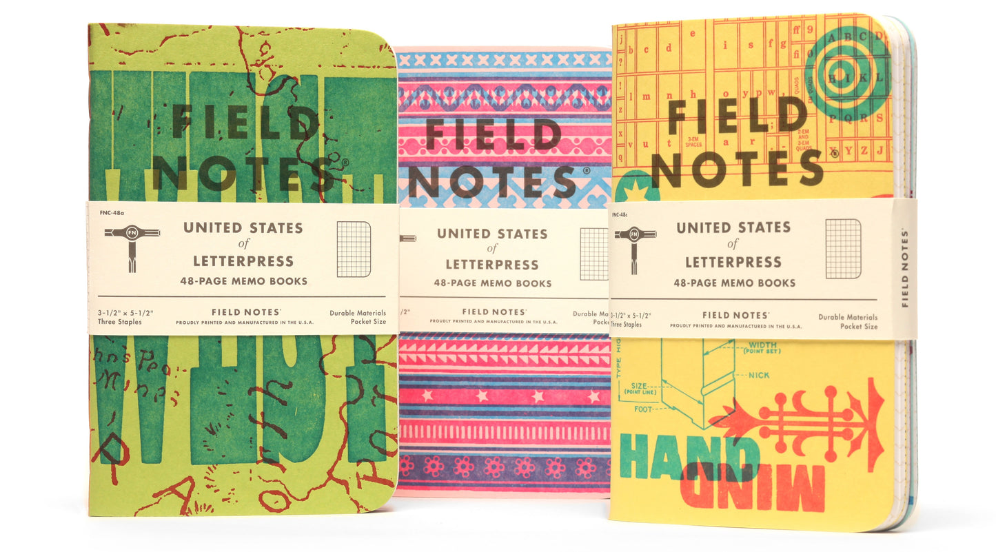 Field Notes - United States of Letterpress (3 Pack)