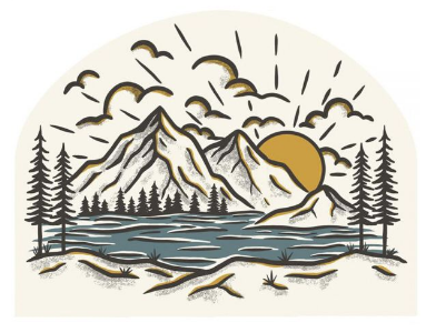 Sticker Art - Sunrise Mountain